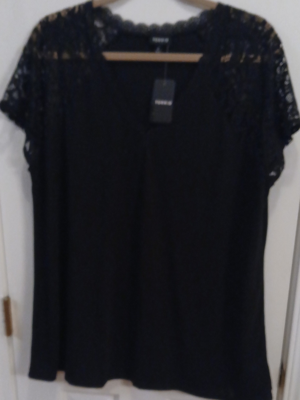 TORRID Black Lace Sleeve Top, Size 2X